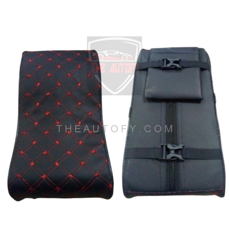 Black red arm rest cushion