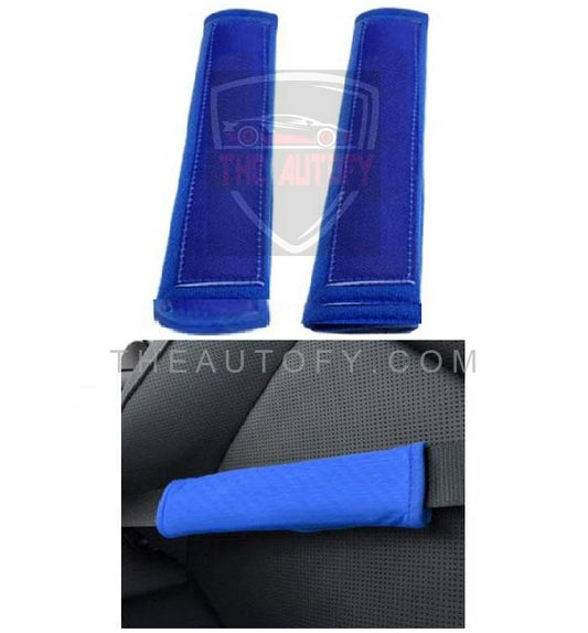 Fancy Sporty Seat Belt Covers | Seat Belt Shoulder Cover Pads - Blue - THEAUTOFY.COM