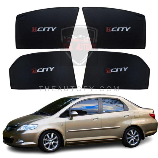 Honda City Side Windows Sun Shades 4pcs - Model 2006-2009 - THEAUTOFY.COM