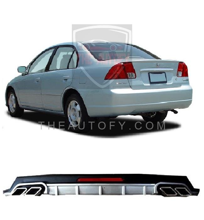 Honda Civic Rear Bumper Diffuser - Model 2001-2006