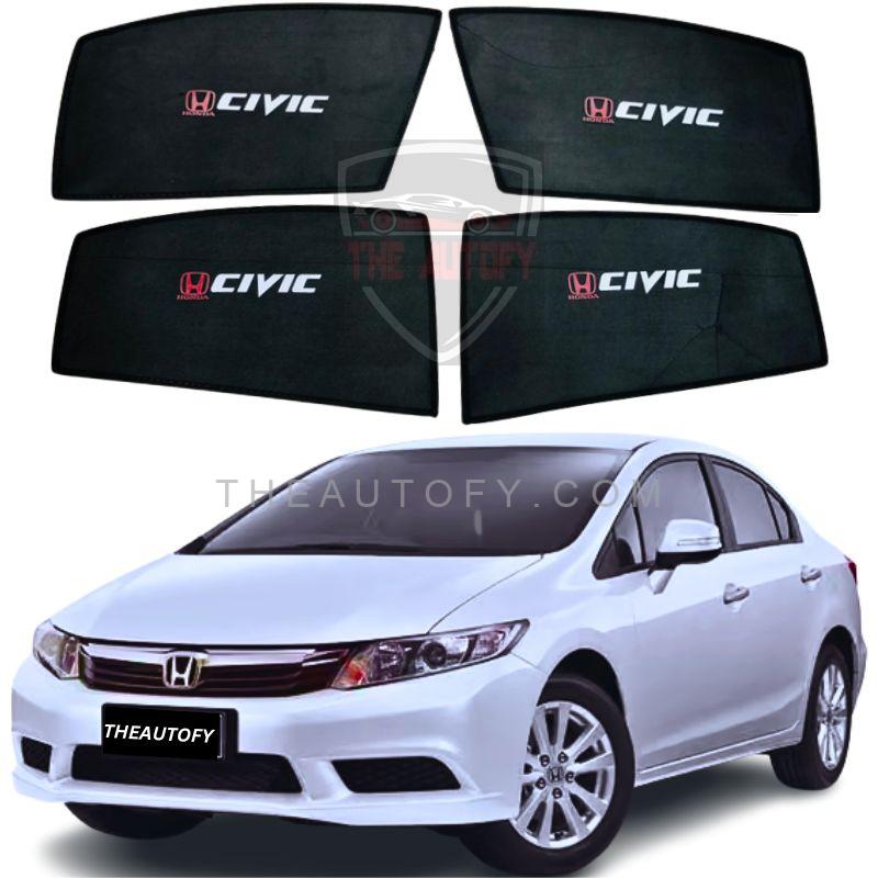 Honda Civic Side Windows Sun Shades 4pcs - Model 2012-2016 - THEAUTOFY.COM