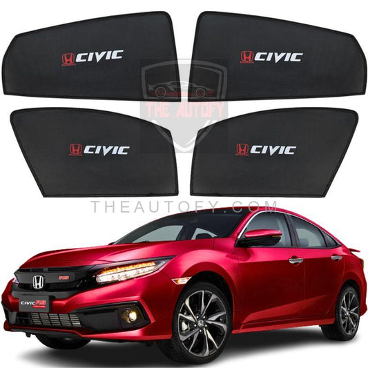 Honda Civic Side Windows Sun Shades 4pcs - Model 2016-2022 - THEAUTOFY.COM