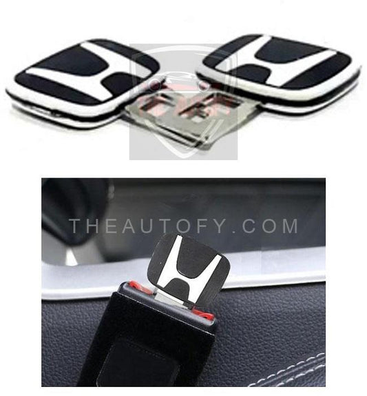 Honda Seat Belt Clips Black and White | Safety Belt Buckles - 2pcs - THEAUTOFY.COM