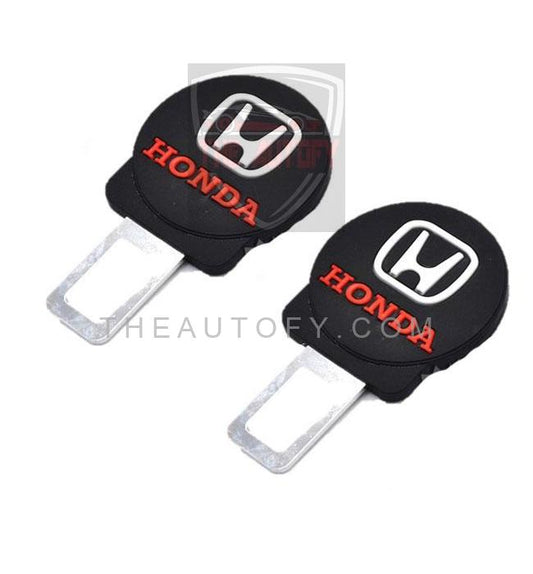 Honda Seat belt Clip Round Rubber Black - Pair - THEAUTOFY.COM