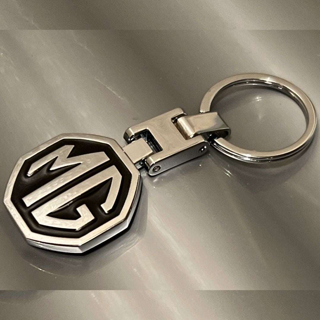 MG Logo Metal Keychain Keyring - Black - THEAUTOFY.COM