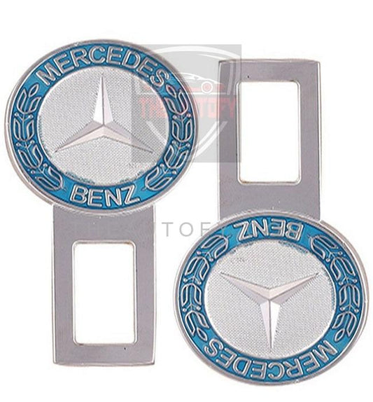 Mercedes Logo Metal Seat Belt Clip | Safety Belt Buckles - 2pcs - THEAUTOFY.COM