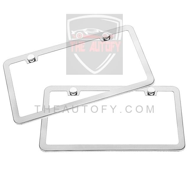 Number Plate Frame Chrome - Pair - THEAUTOFY.COM