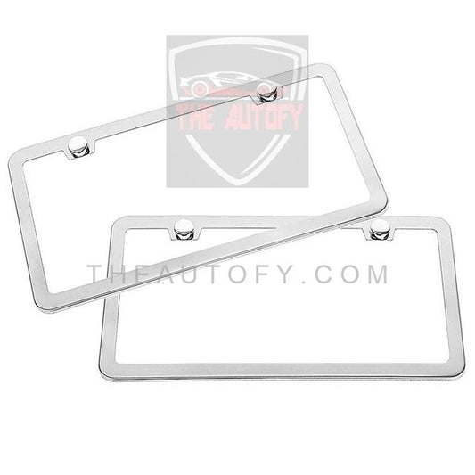 Number Plate Frame Chrome - Pair - THEAUTOFY.COM