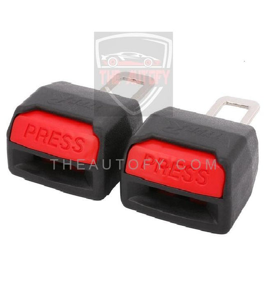 Seat Belt Clips Red & Black | Safety Belt Buckles - 2pcs - THEAUTOFY.COM