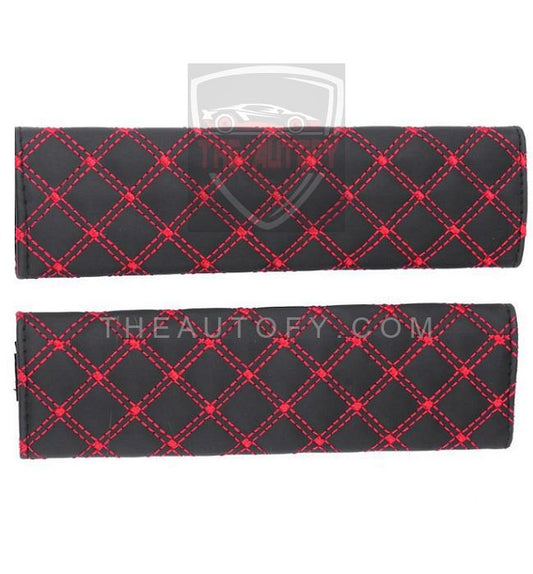 Seat Belt Covers | Seat Belt Shoulder Cover Pads - Red Black - THEAUTOFY.COM