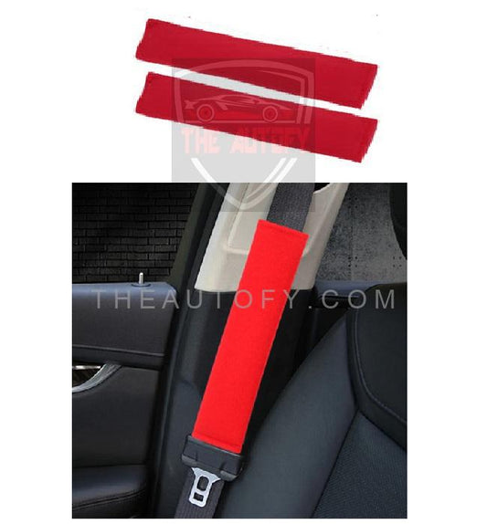 Seat Belt Covers | Seat Belt Shoulder Cover Pads - Red - THEAUTOFY.COM