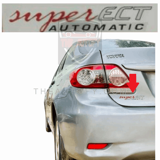 Toyota Corolla Altis Super ECT Automatic Rear Sticker Logo - THEAUTOFY.COM
