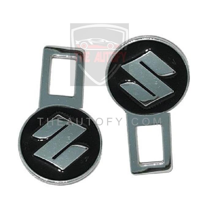 Suzuki Black Logo Seat Belt Clip - 2pcs - THEAUTOFY.COM