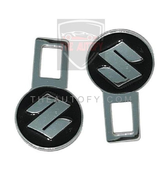 Suzuki Black Logo Seat Belt Clip - 2pcs - THEAUTOFY.COM