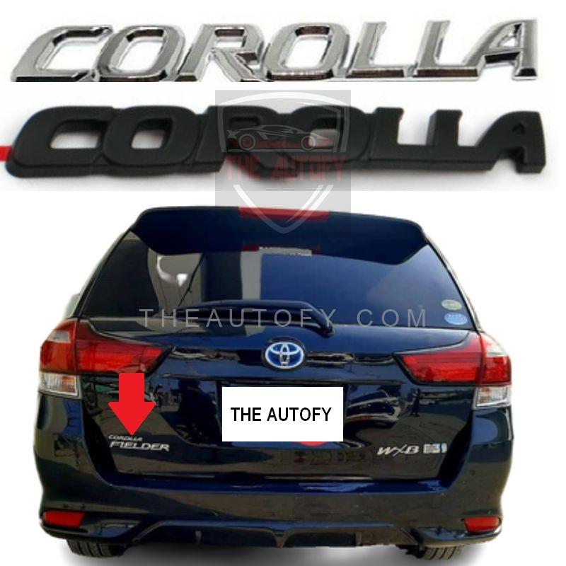Toyota Corolla Chrome Matte Black Logo Monogram - THEAUTOFY.COM