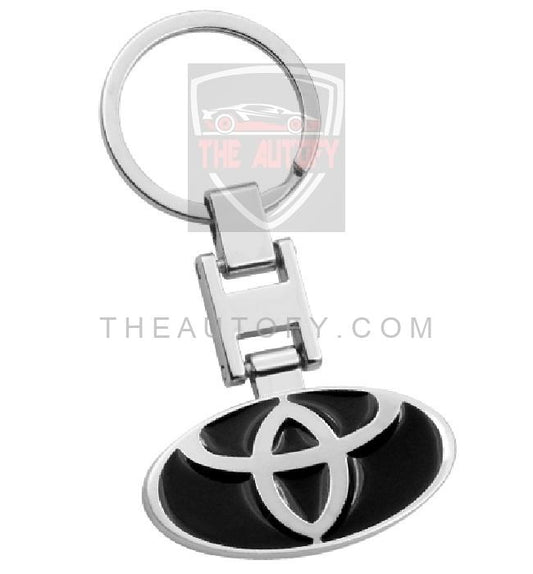 Toyota Logo Metal Keychain Keyring - Black - THEAUTOFY.COM