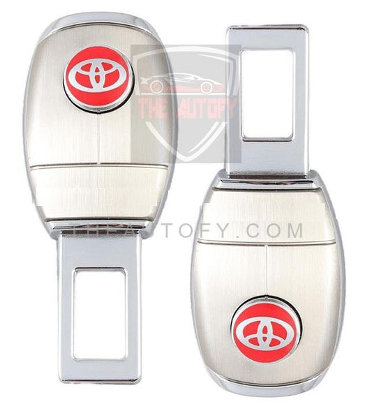 Toyota Style Double Buckle Metal Seat Belt Clip - 2pcs - THEAUTOFY.COM