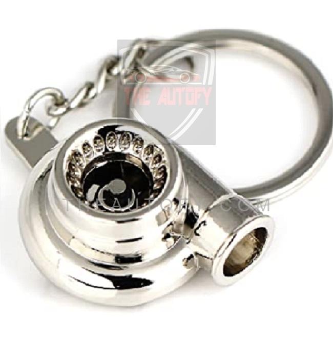 Turbo Shape Keychain Keyring - Chrome - THEAUTOFY.COM
