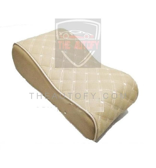 Universal Arm Rest Cushion Stitched - Beige - THEAUTOFY.COM