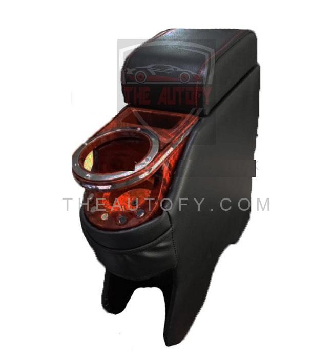 Universal Arm Rest With Wooden Style Glass Holder