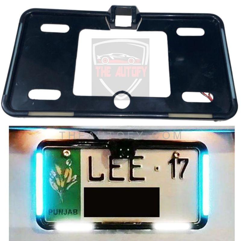 Car Number Plate License Frame with LED Neon Light - Pair - THEAUTOFY.COM