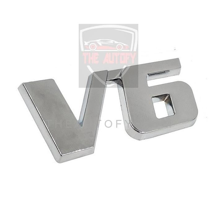 V6 Chrome Logo Monogram | Emblem | Decal - THEAUTOFY.COM