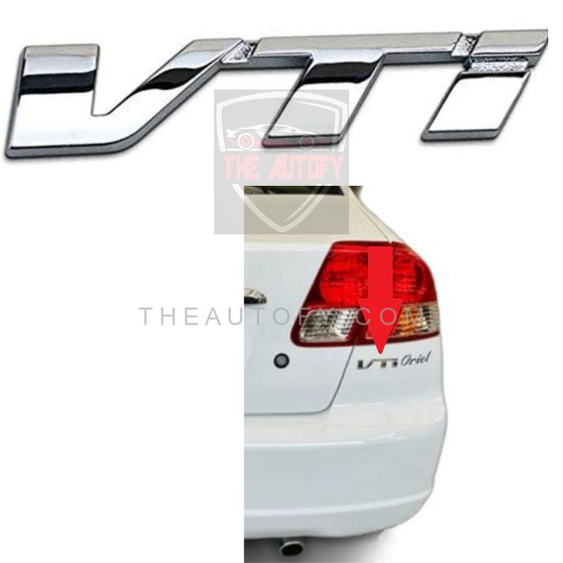 Honda Civic VTI Rear Chrome Logo - Model 2001-2016 - THEAUTOFY.COM