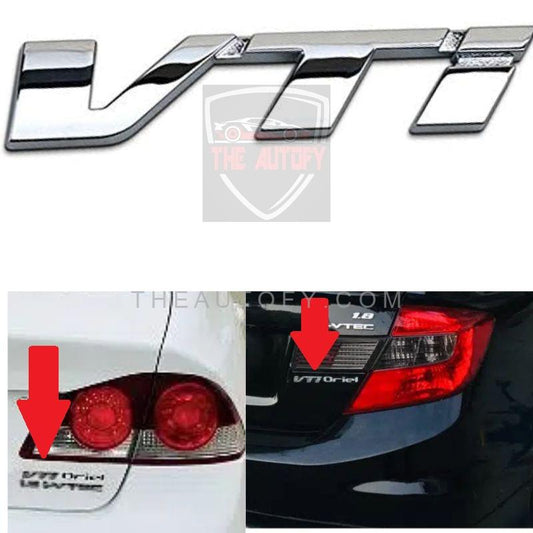 Honda Civic VTI Rear Chrome Logo - Model 2001-2016 - THEAUTOFY.COM