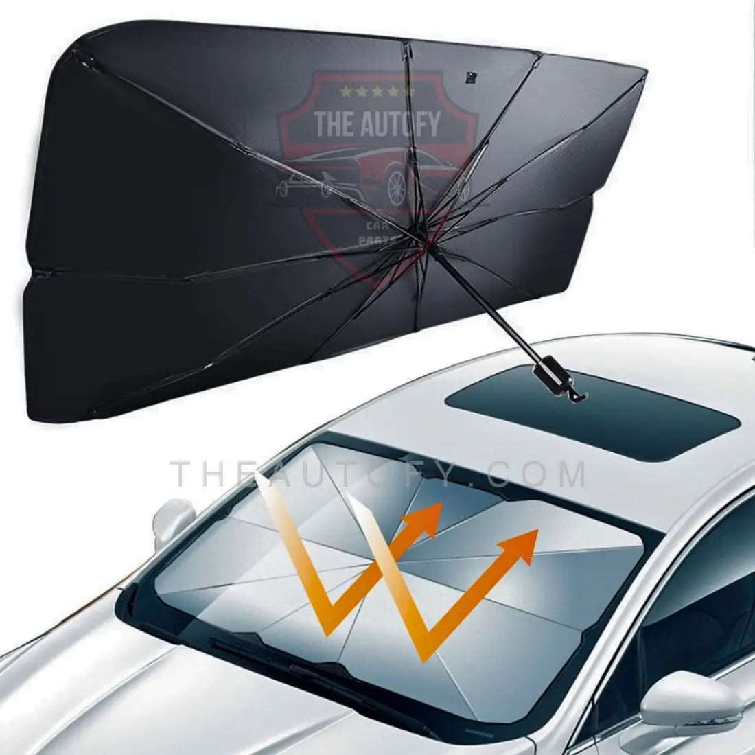 Foldable Car Umbrella Sun Shade Cover for Windshield - Universal - THEAUTOFY.COM