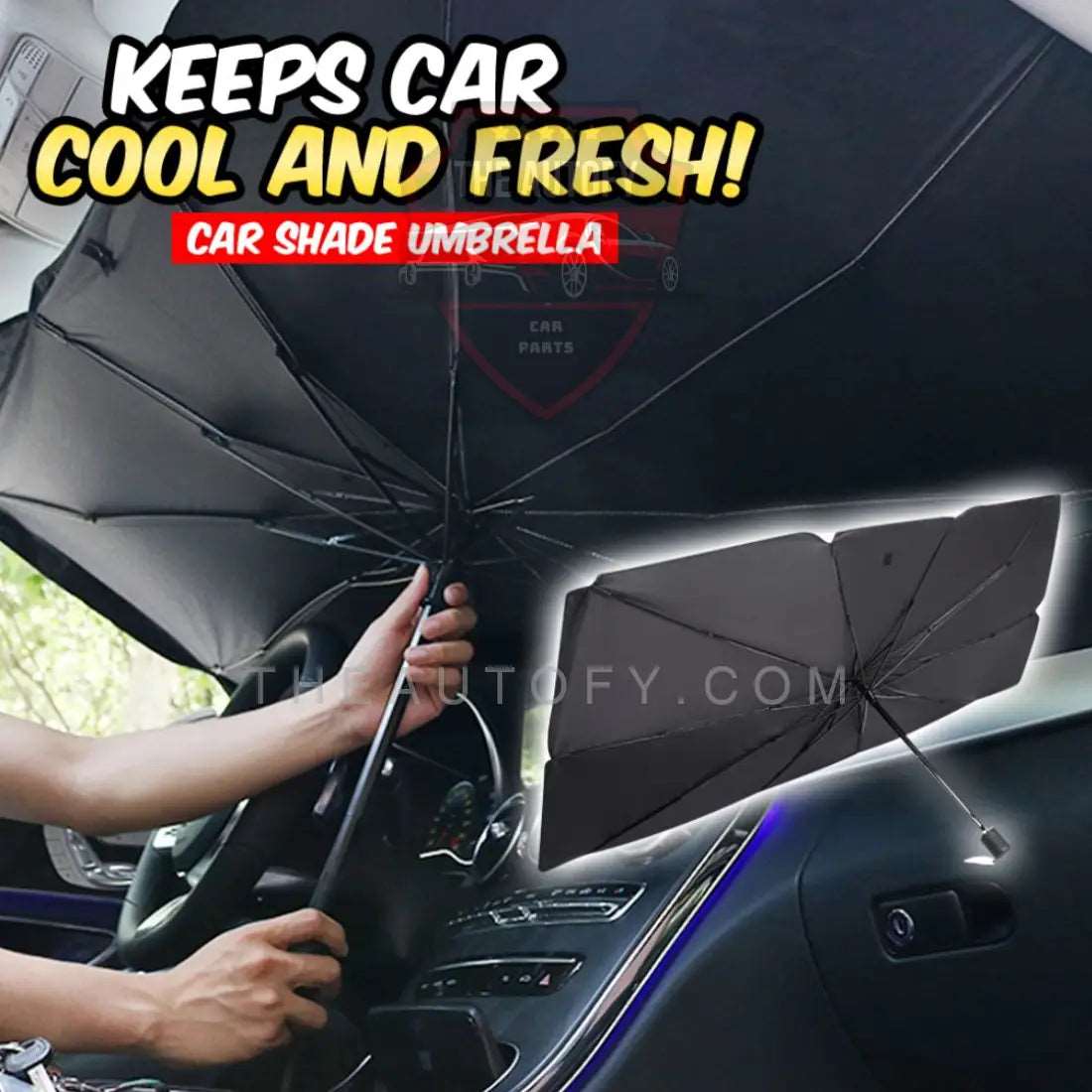 Foldable Car Umbrella Sun Shade Cover for Windshield - Universal - THEAUTOFY.COM