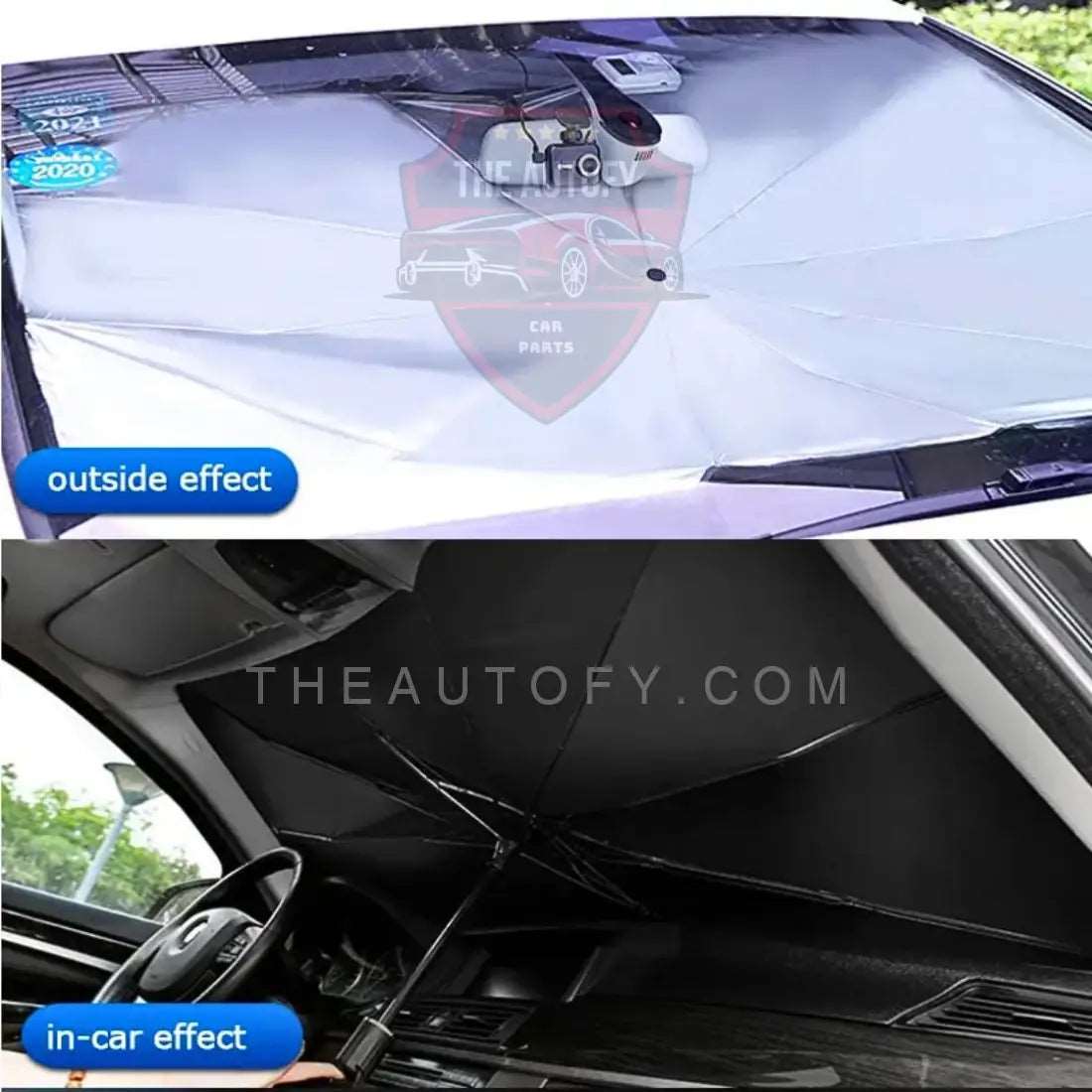 Foldable Car Umbrella Sun Shade Cover for Windshield - Universal - THEAUTOFY.COM