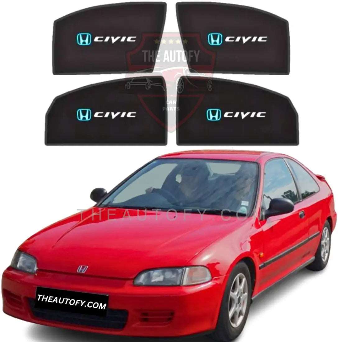 Honda Civic Side Windows Sun Shades 4Pcs - Model 1992-1996