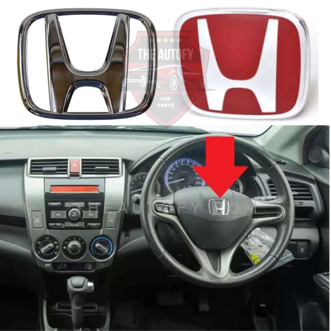 Steering Logo For Honda City - Model 2009-2021 - THEAUTOFY.COM
