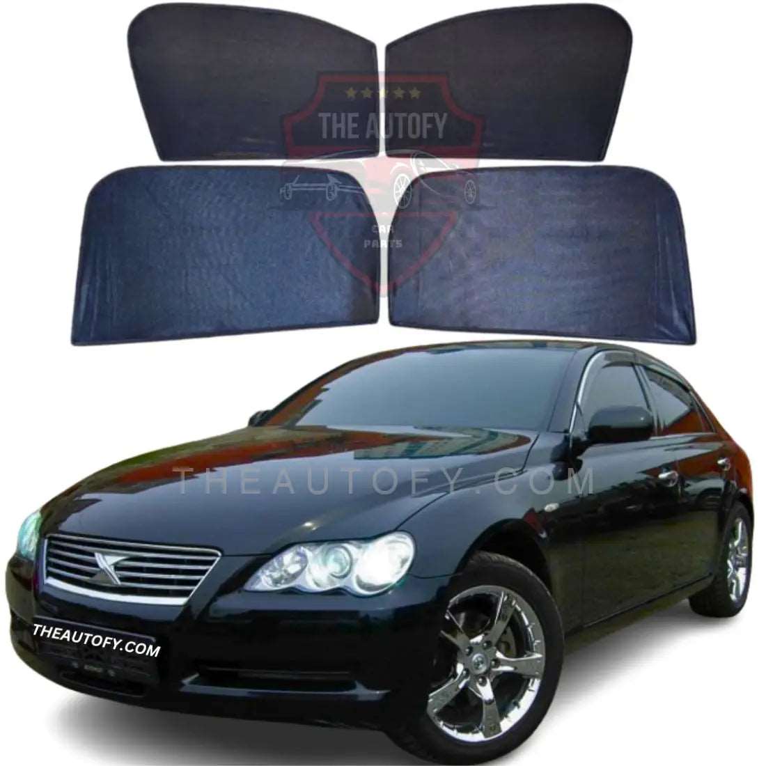 Toyota Mark-X Side Windows Sun Shades 4Pcs - Model 2004-2009