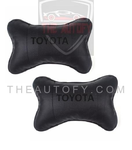 Toyota Car Neck Rest Pillow Pair Black THEAUTOFY.COM