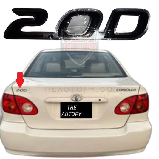 Toyota Corolla 2.OD Sticker Logo Monogram - Model 2002-2008
