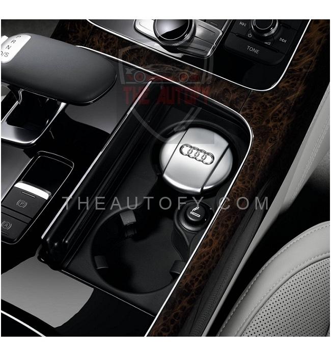 Audi Portable Car Ashtray - Chrome Black