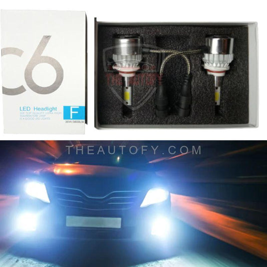C6 LED SMD H4 For Car Headlight Bulb White - Set of 2pcs