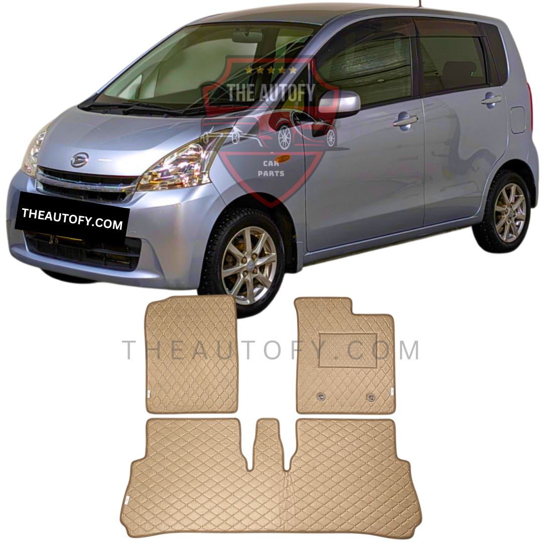 Daihatsu Move 7D Flat Floor Mats - Model 2006-2010