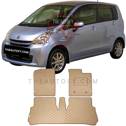 Daihatsu Move 7D Flat Floor Mats - Model 2006-2010