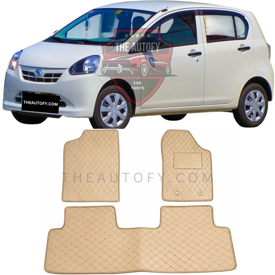 Daihatsu Mira e:s 7D Flat Floor Mats - Model 2011-2017