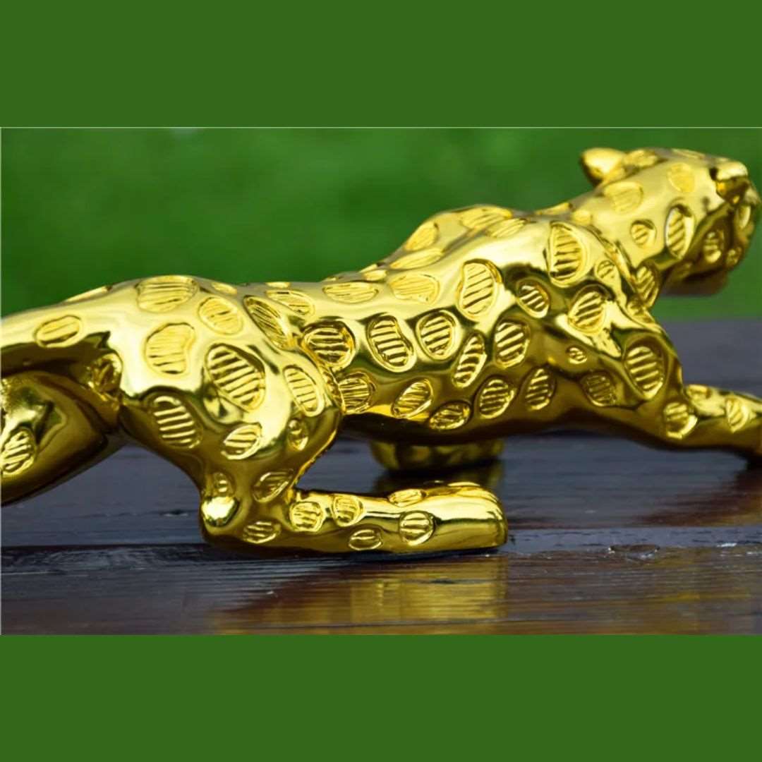 Leopard Golden Silver Sculpture Car Home Decoration - THEAUTOFY.COM