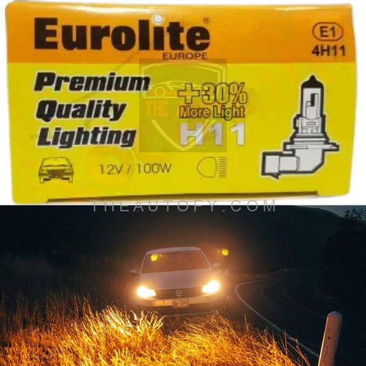 Headlight Halogen H11 Eurolite Bulb Yellow - Set of 2 Pcs