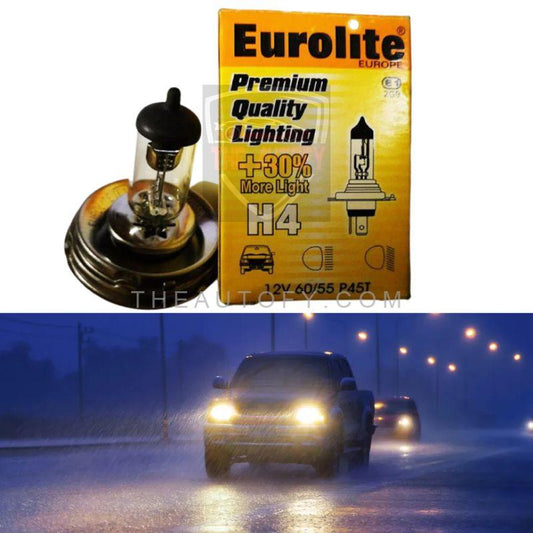 Headlight Halogen H4 Eurolite Bulb Yellow 90W - Set of 2 Pcs