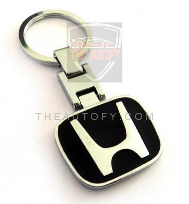Honda Logo Metal Keychain Keyring - Black