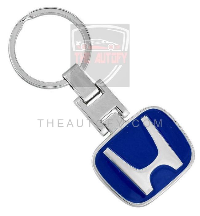 Honda Logo Metal Keychain Keyring - Blue