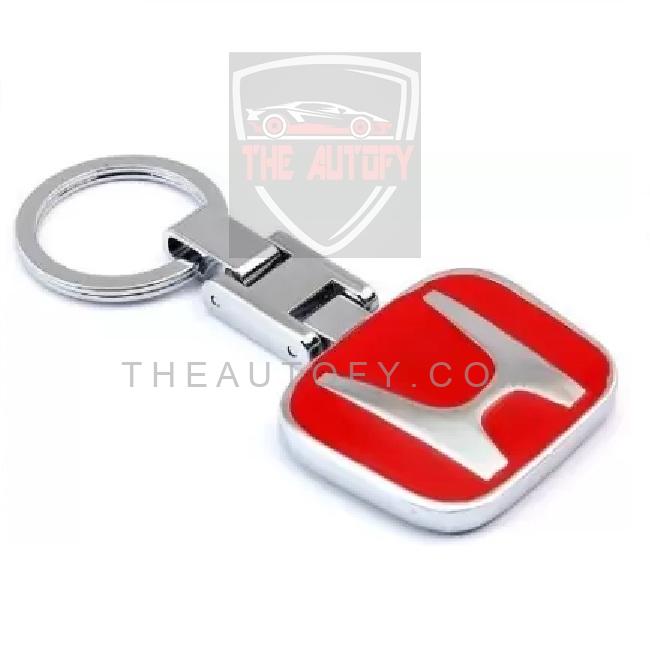 Honda Logo Metal Keychain Keyring - Red