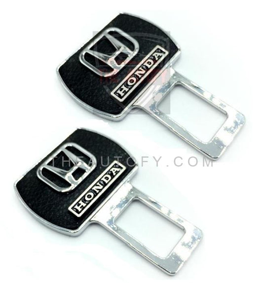 Honda Seat Belt Clip with Logo Black Chrome - 2pcs