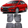 HondaCityGracePremiumLuxuryBestPlastic9DHeavyDutyTPEFloorMatsSetBlack