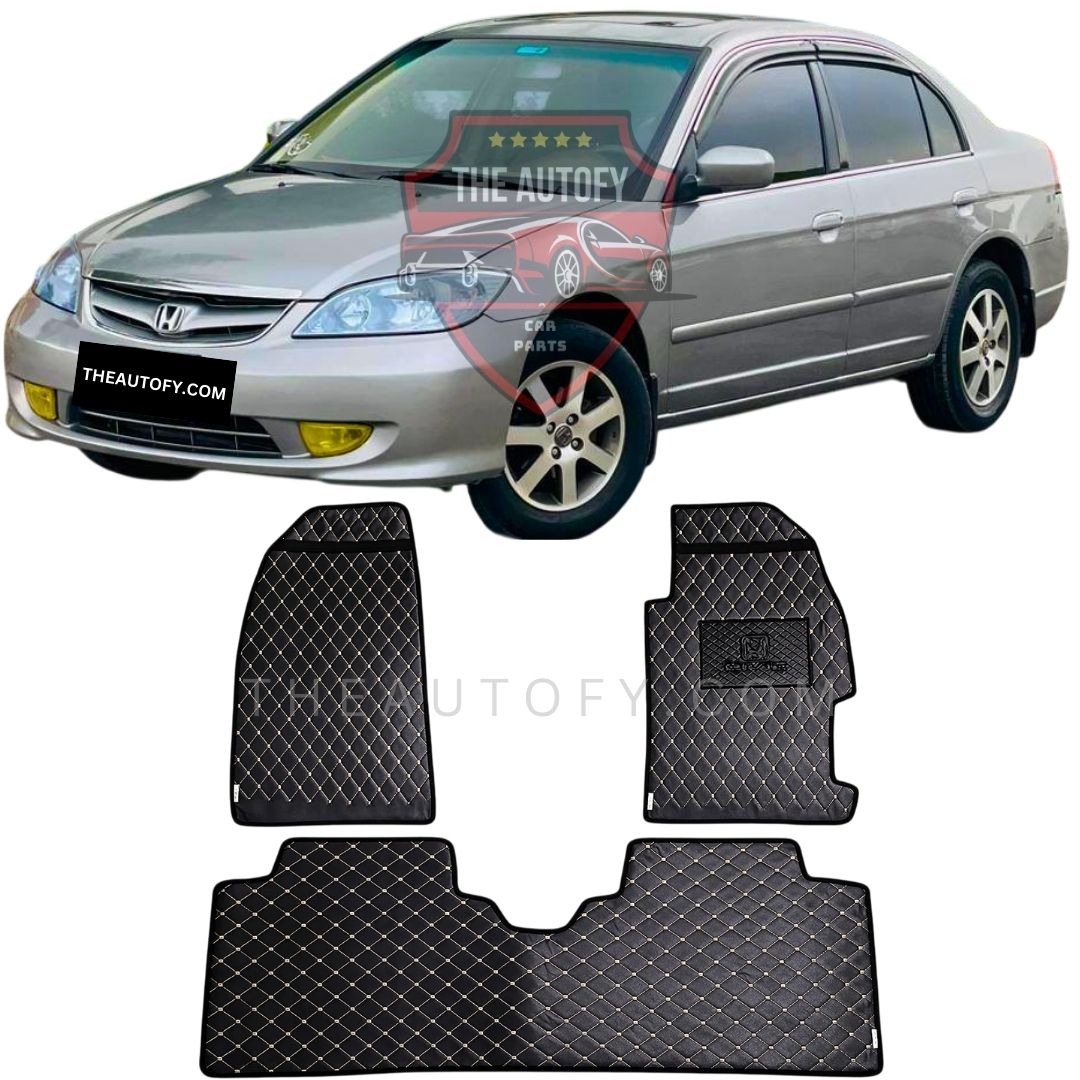 Honda Civic 7D Flat Floor Mats - Model 2001-2006